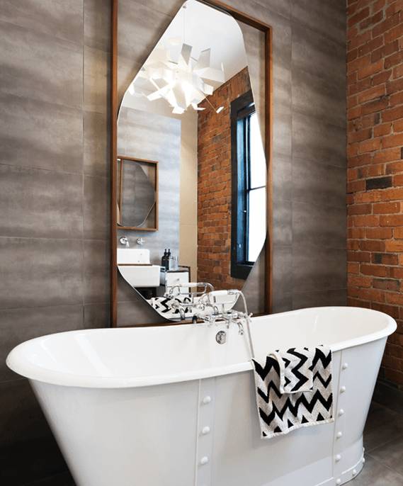 Elegant bathroom with modern ceramic tiles