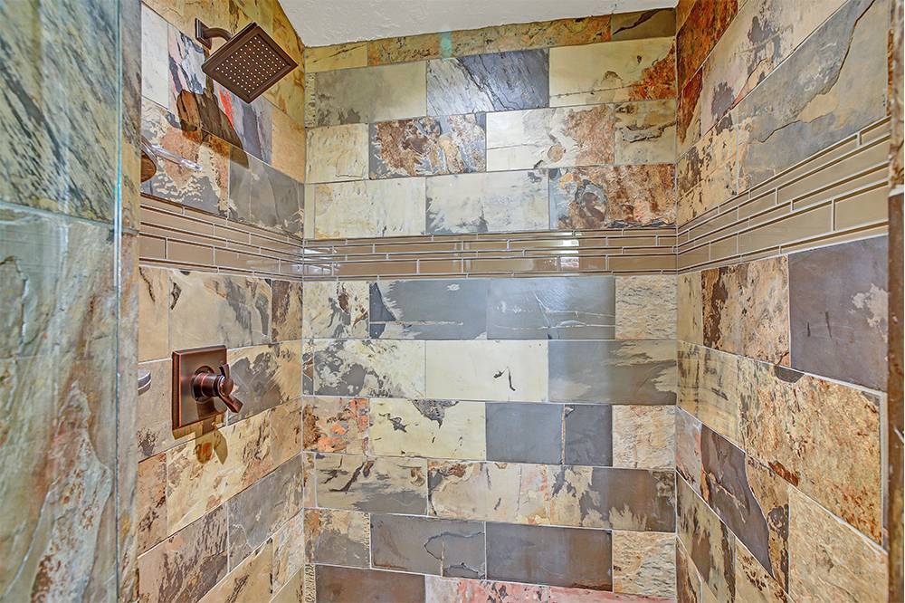 Honed natural stone tile